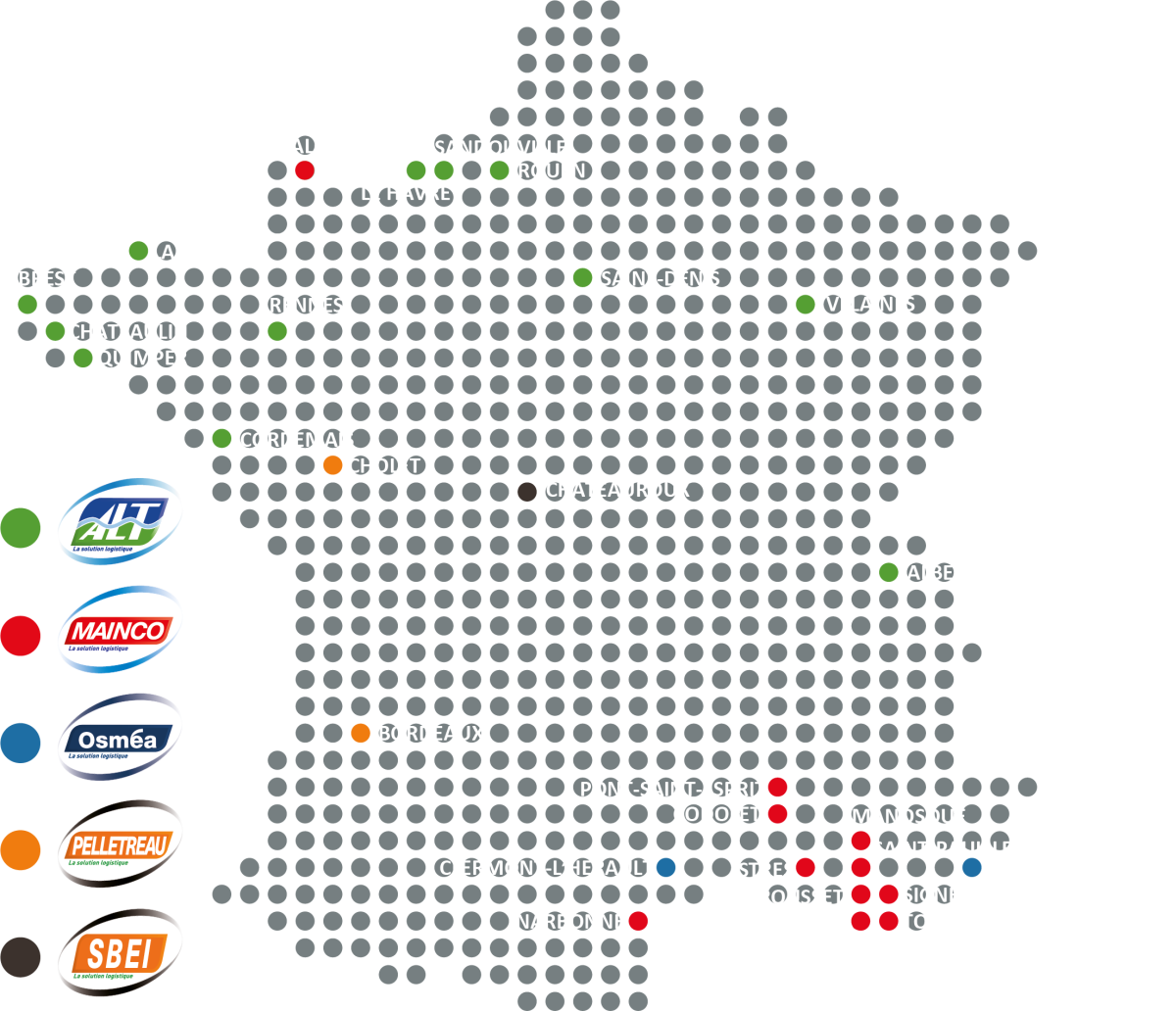 Carte des implantations