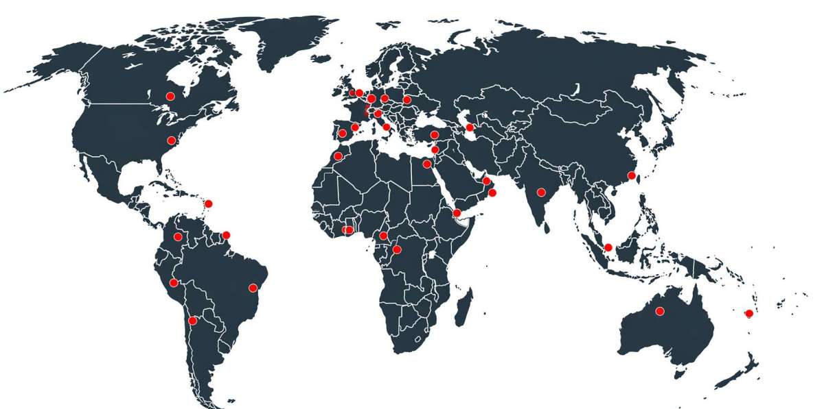 Carte du monde - couverture internationale